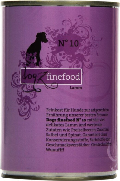 Dogz Finefood N.10 Jagnięcina puszka 800g