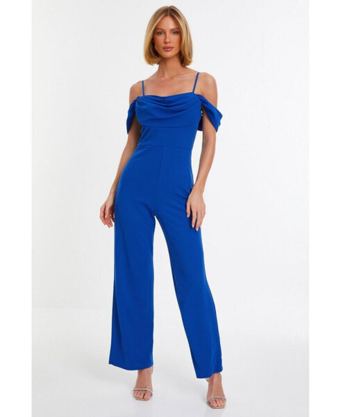 Women's Cold Shoulder Palazzo Jumpsuit