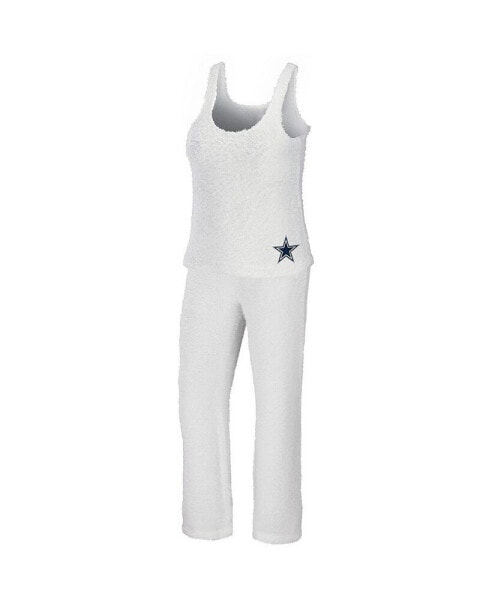 Женская пижама WEAR by Erin Andrews womens Cream Dallas Cowboys Plus Size Cozy Scoop Neck Tank Top and Pants Set