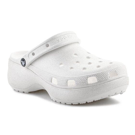 Crocs Classic Platform Glitter Clog W Chalk