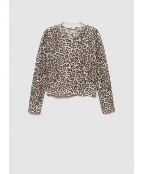 Women's Leopard Knit Cardigan Sweater