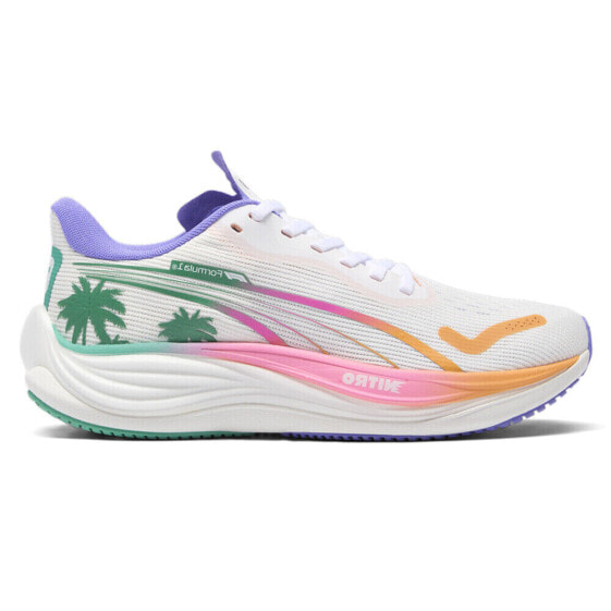 Puma F1 Velocity Nitro 3 Miami Gradient Graphic Lace Up Womens White Sneakers C