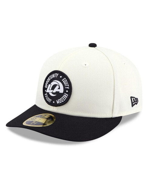 Men's Cream, Black Los Angeles Rams 2022 Inspire Change 59Fifty Low Profile Fitted Hat