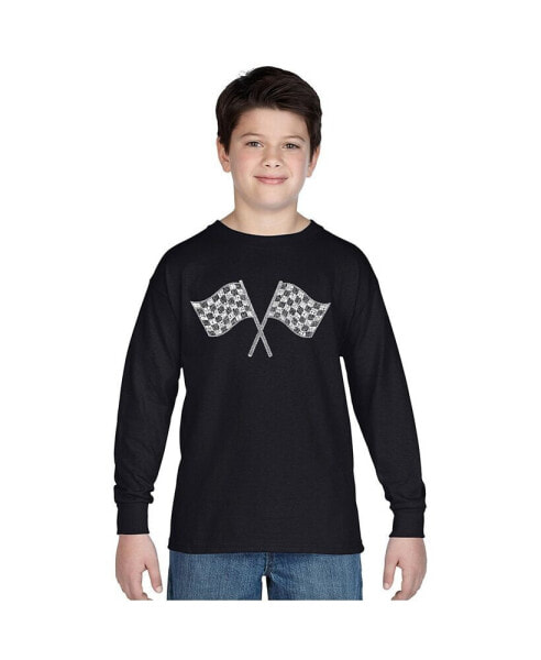 Big Boy's Word Art Long Sleeve T-shirt - NASCAR NATIONAL SERIES RACE TRACKS