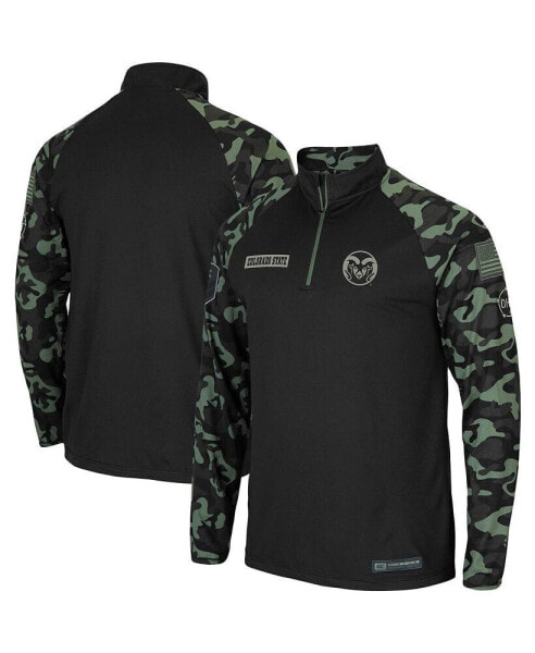 Men's Black Colorado State Rams OHT Military-Inspired Appreciation Take Flight Raglan Quarter-Zip Jacket