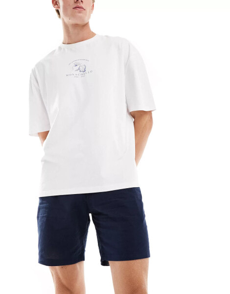 Jack & Jones linen chino short in navy