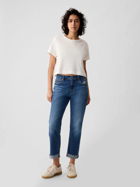 Mid Rise Girlfriend Jeans