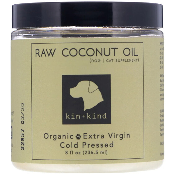 Kin+Kind, Raw Coconut Oil, Skin & Coat, 8 fl oz (236.5 ml) (Товар снят с продажи) 