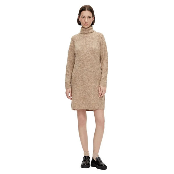 PIECES Ellen High Neck Knit Long Sleeve Dress