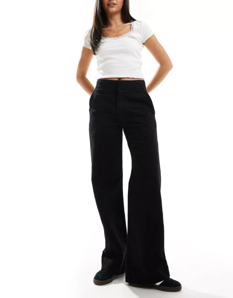 Levi's ribcage high rise wide leg tailor jeans in black