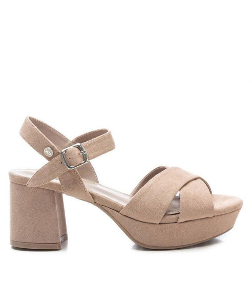 Women's Suede Cross Strap Sandals By Beige