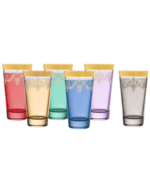 Highball 6 Piece Gold Band Glass Set