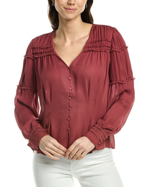 Go By Gosilk Belle Epoch Silk Blouse Women's Red Xs