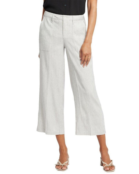 Nydj Cargo Slubby Stripe Wide Leg Pant Women's 16