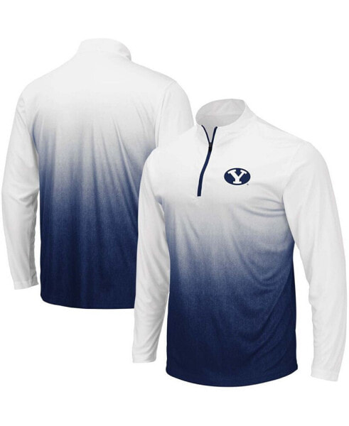 Men's Navy BYU Cougars Magic Team Logo Quarter-Zip Jacket