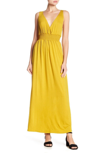 Vanity Room Smocked Waist Maxi Dress Women's Sz. Medium (Marigold) 151227