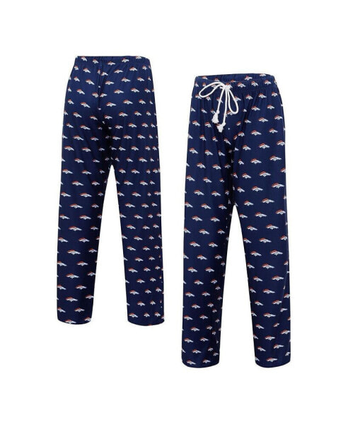 Women's Navy Denver Broncos Gauge Allover Print Sleep Pants