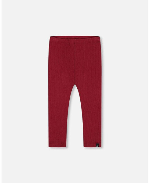 Baby Girls Baby Rib Leggings Burgundy