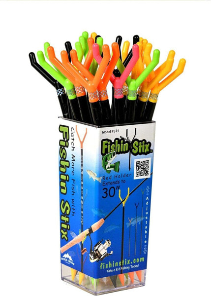 Fishin Stix FST1 30" Extendable Rod Holder Trident Head, Assorted Colors