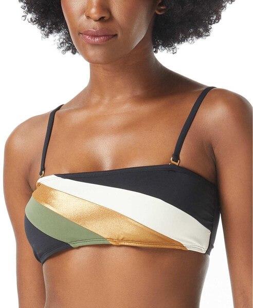 Vince Camuto 281056 Women's Colorblocked Bandeau Bikini Top Swimsuit, Size M