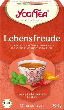 Kräutertee "Lebensfreude" mit Basilikum, Orangenschale & Chili (17 Beutel), 30,6 g