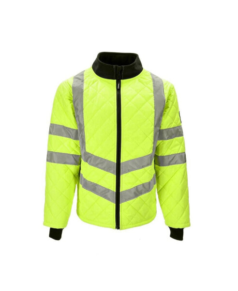 Men's Hi Vis Diamond Quilted Water Repellent Jacket