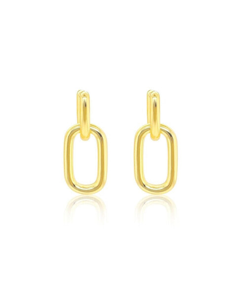 Yellow Gold Tone Oval Link Studs