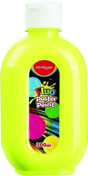 Keyroad Farba plakatowa KEYROAD, fluorescencyjna, 300ml, butelka, neonowa żółta