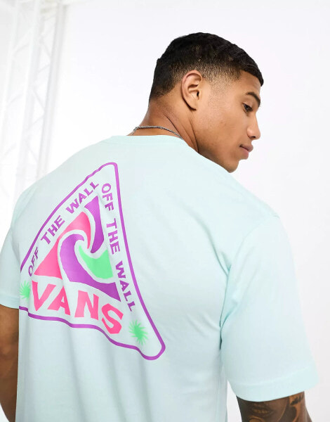 Vans – Summer Camp – T-Shirt in Blau mit Rückenprint