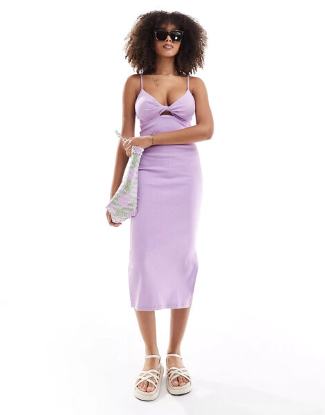 Roxy Wavy lady midi dress in purple