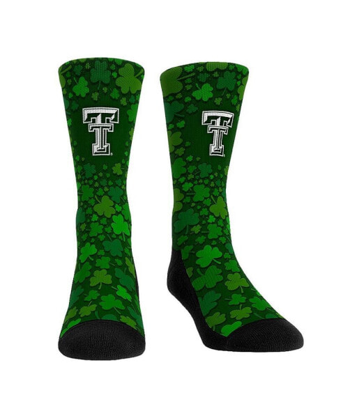 Men's and Women's Socks Texas Tech Red Raiders St. Patrick's Day Shamrock Crew Socks