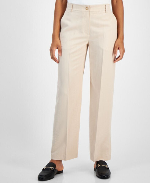 Women's Pinstriped Wide-Leg Pants