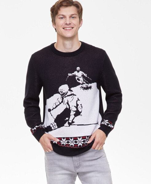 Men's Downhill-Skiing Graphic Sweater, Created for Macy's