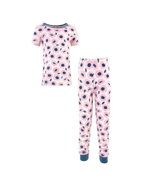 Big Girls Organic Cotton Tight-Fit Pajama Set, Blossoms