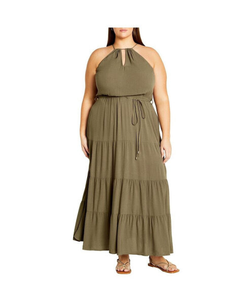 Plus Size Stacey Halter Neck Maxi Dress