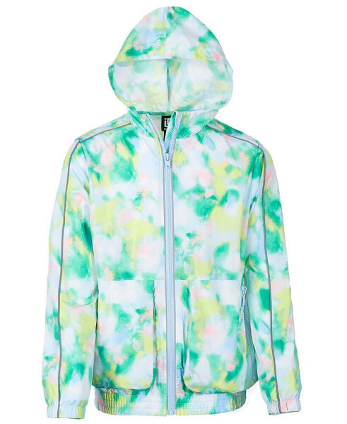 Big Girls Spray Abstract-Print Convertible Full-Zip Hooded Jacket, Created for Macy's