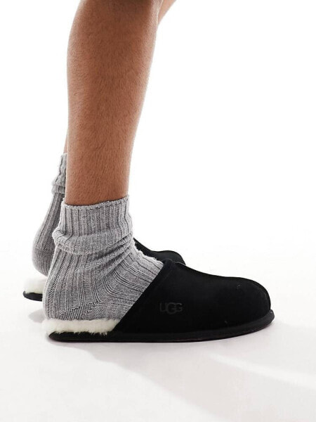 UGG scuff slippers in black suede