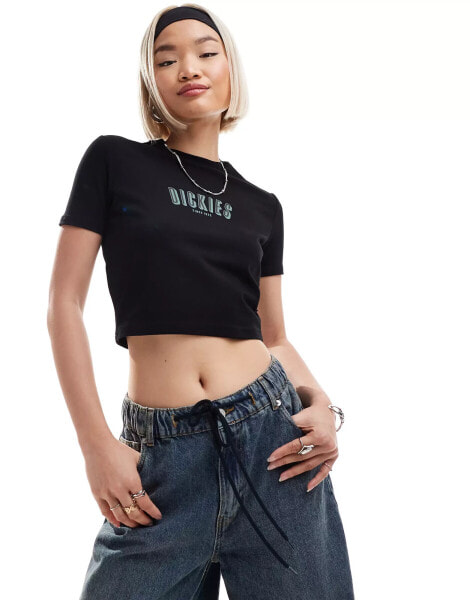 Dickies Clarksville crop t-shirt in black