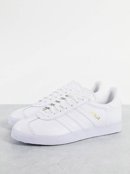 adidas Originals Gazelle trainers in triple white 