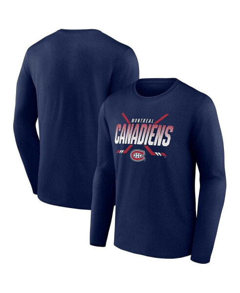 Men's Navy Montreal Canadiens Covert Long Sleeve T-shirt