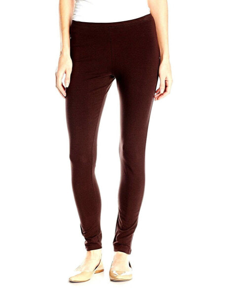 Hue Women's Solid Brown Cotton Leggings Size XS 145660