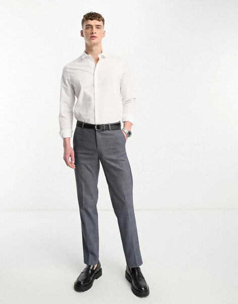 Ben Sherman wedding suit trousers in grey check