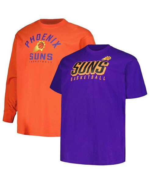 Men's Purple, Orange Phoenix Suns Big and Tall Short Sleeve and Long Sleeve T-shirt Set