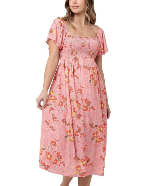 Maternity Libby Floral Smocked Dress