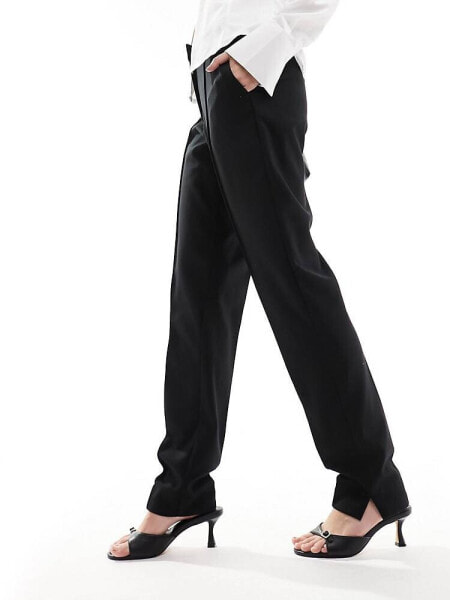 Y.A.S high waisted tapered trousers in black