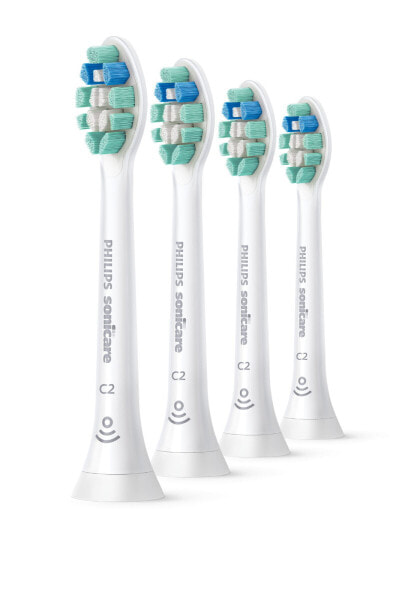 Philips Sonicare C2 Optimal Plaque Defence HX9024/10 4-pack interchangeable sonic toothbrush heads - 4 шт. - Белый - Средний - 2 Series plaque control - 2 Series plaque defense - 3 Series gum health - DiamondClean - DiamondClean... - Регулярный - Click-on