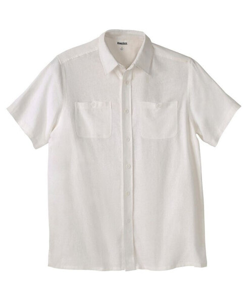 Big & Tall Short-Sleeve Linen Shirt