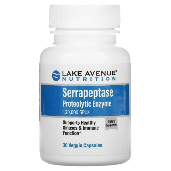 Serrapeptase, Proteolytic Enzyme, 120,000 SPUs, 30 Veggie Capsules