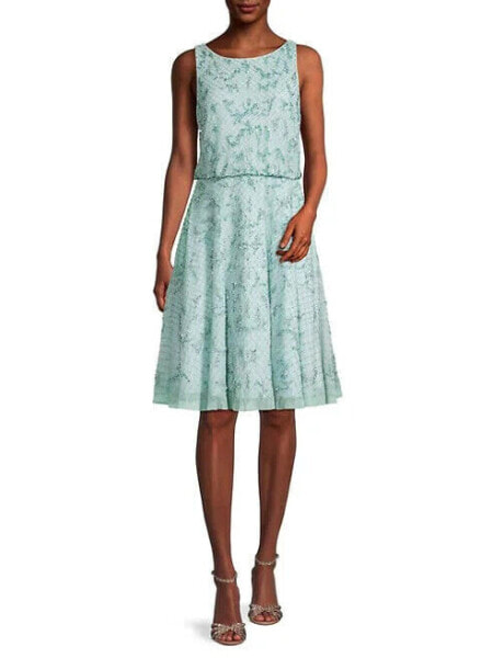 Aidan Mattox Boatneck Beaded Dress Mint 10