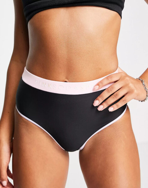 Pink Soda Cabo colourblock bikini bottoms in black